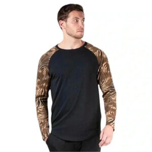 Natori Kaede Jersey Modal Blend Regular Fit Long Sleeve Mens T-Shirt Size Medium